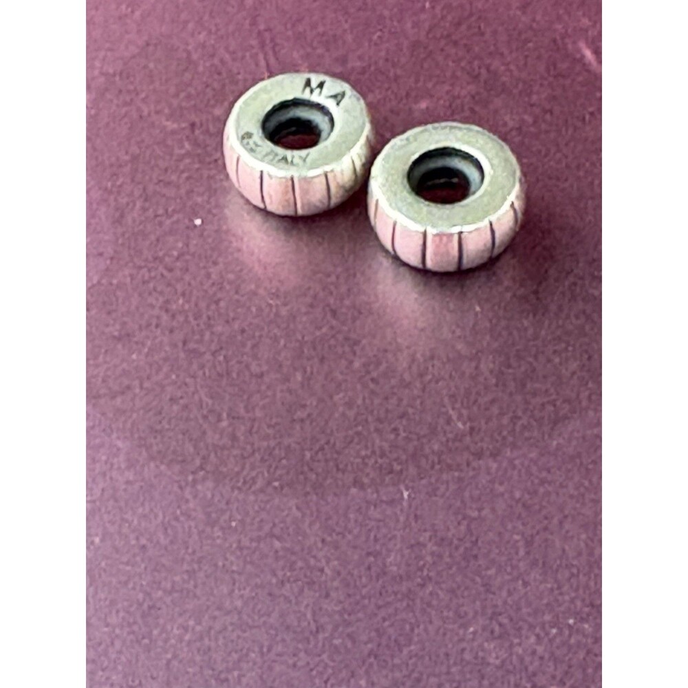Set Of 2 Michael Anthony ITALY 925 MA Sterling Silver SPACER Charms Italy